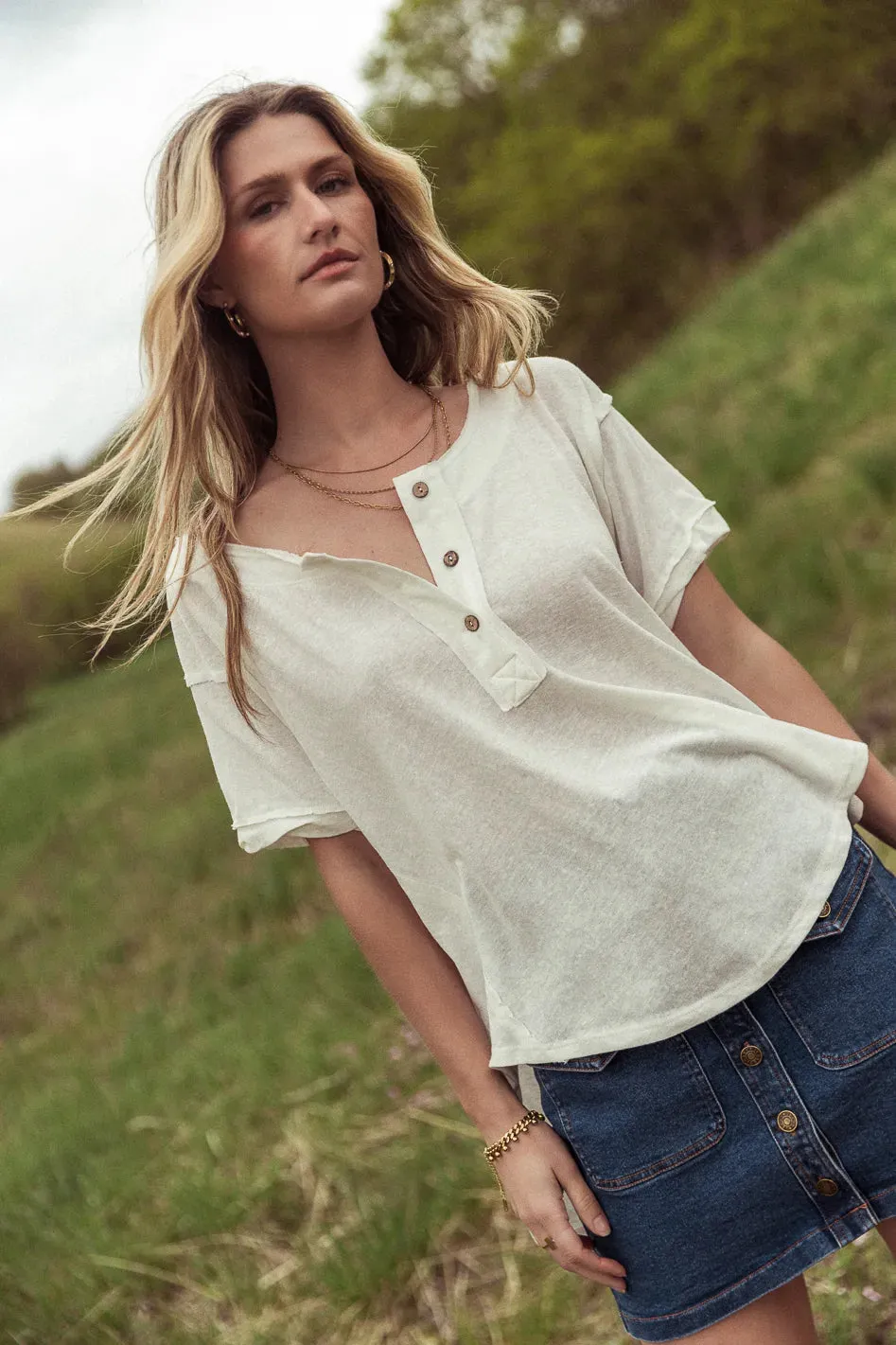 Tommy Button Tee - FINAL SALE
