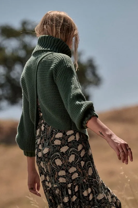 Tranquil Grove Long Sleeve Turtleneck Sweater - Green
