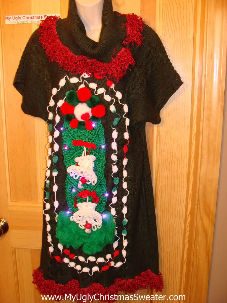 Ugly Christmas Sweater Party Tacky Dress with LIGHTS (d30)
