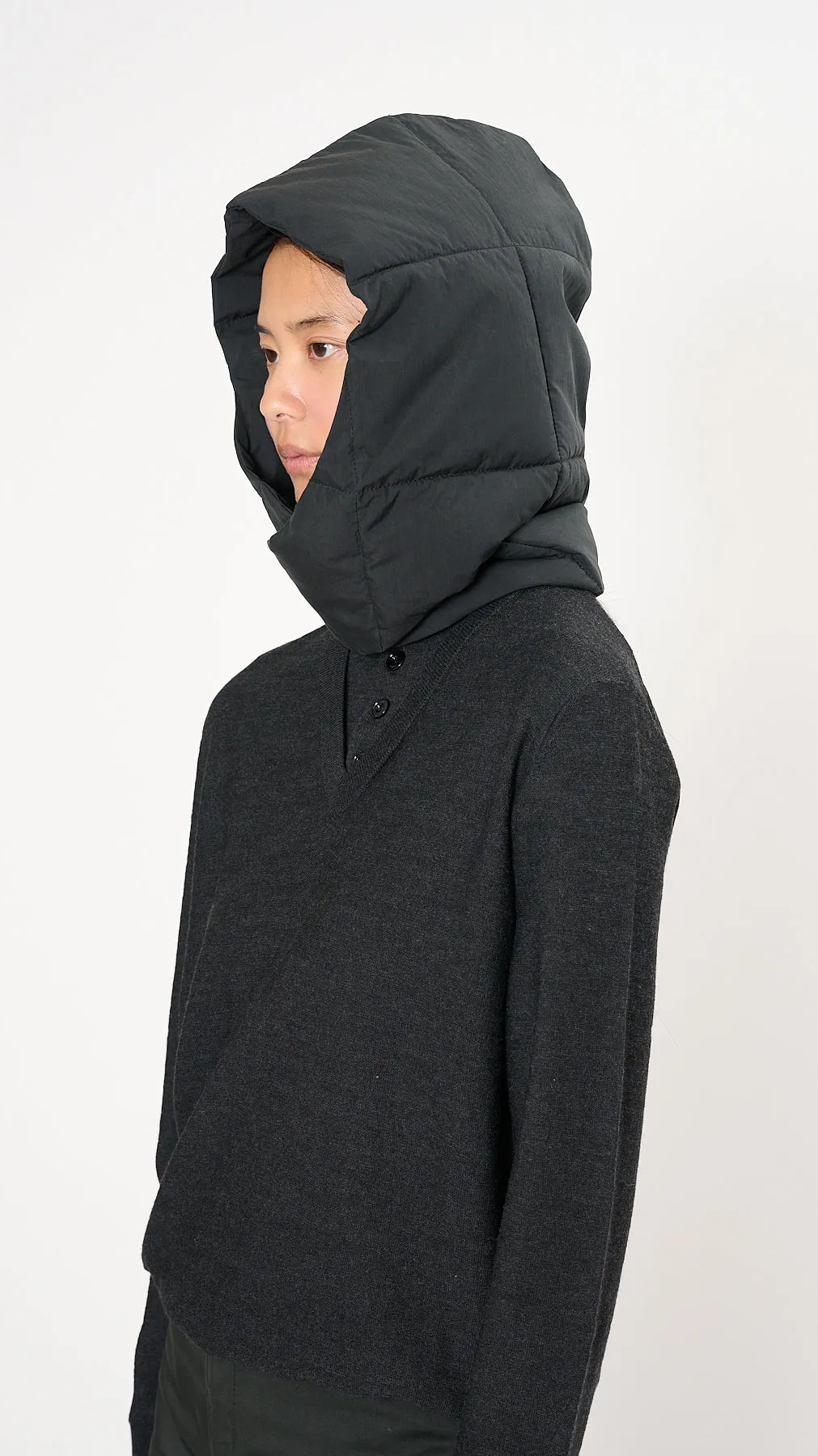 Wadded Hood in Jet Black