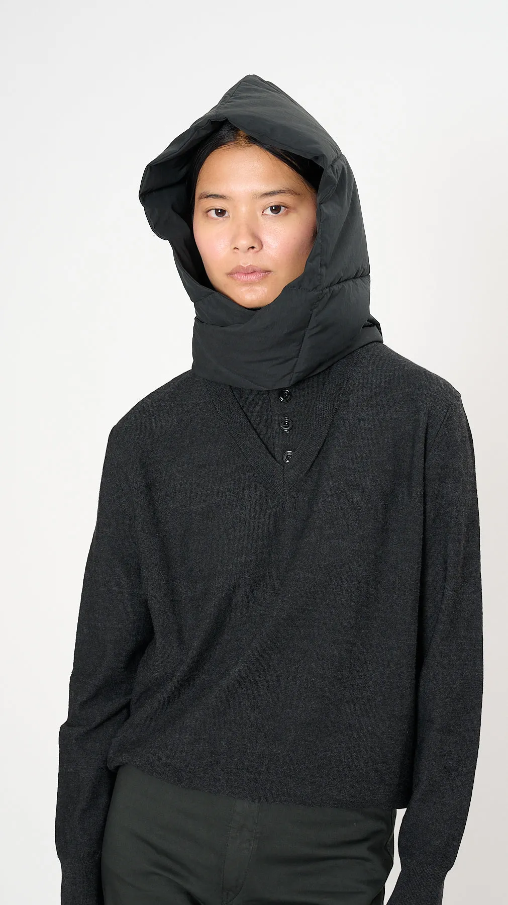 Wadded Hood in Jet Black
