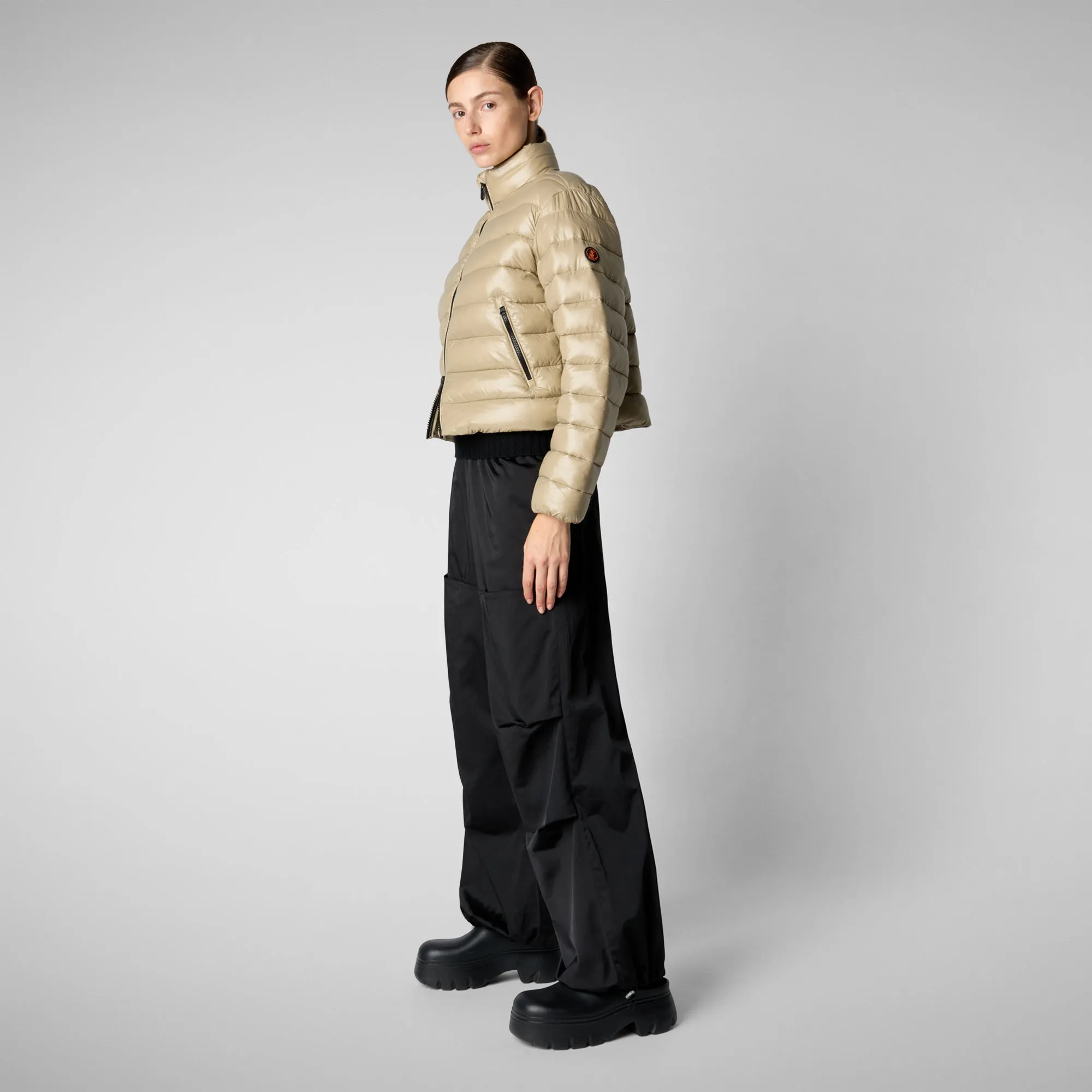 Women's animal free Puffer myra in wood beige