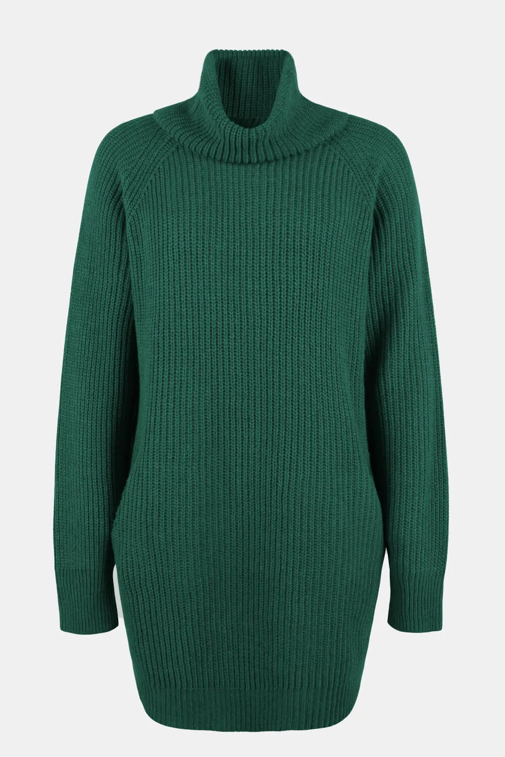 Womens Turtleneck Sweater Dress with Pockets (S-XL)