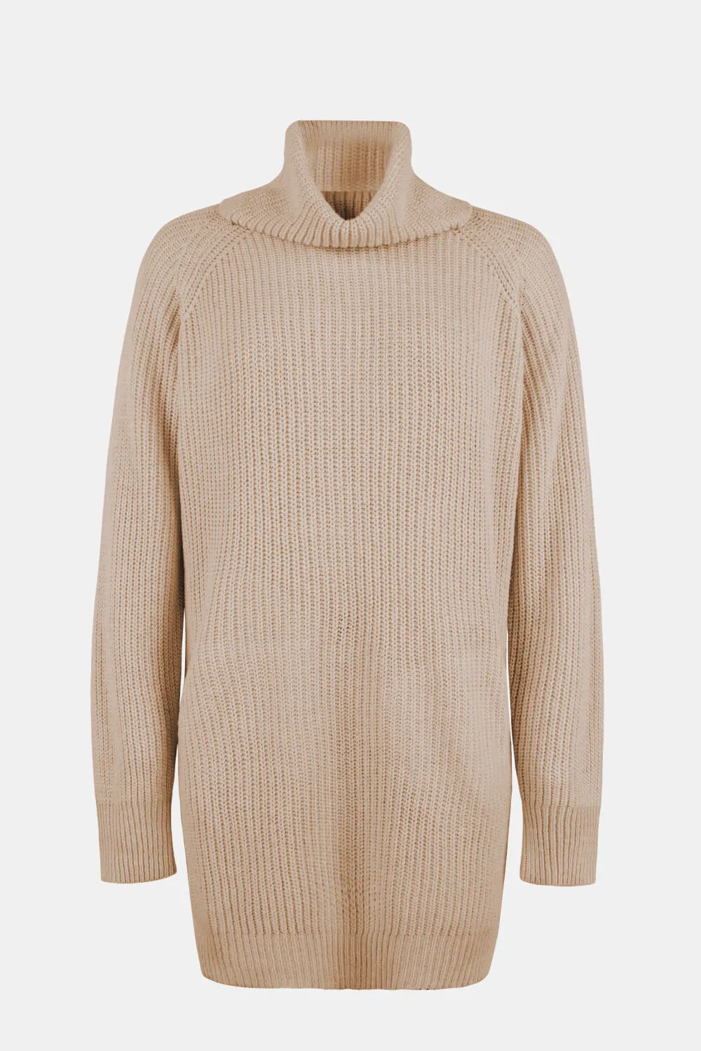 Womens Turtleneck Sweater Dress with Pockets (S-XL)