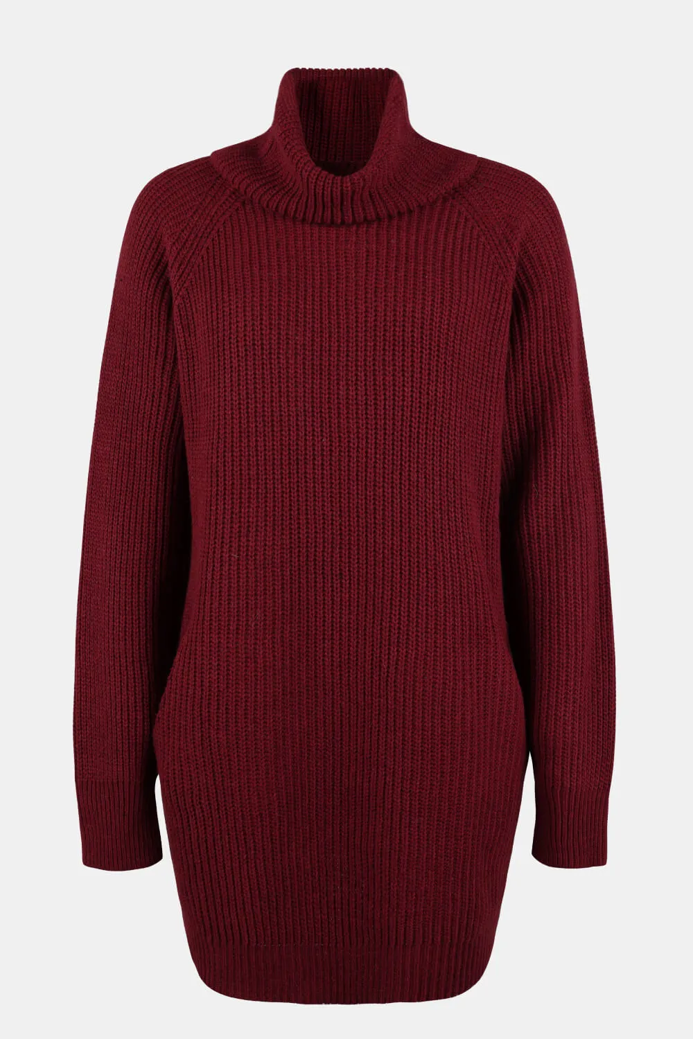 Womens Turtleneck Sweater Dress with Pockets (S-XL)