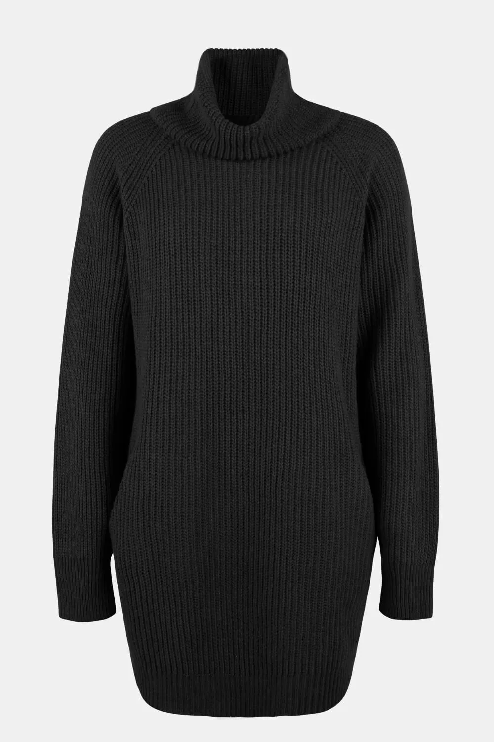 Womens Turtleneck Sweater Dress with Pockets (S-XL)