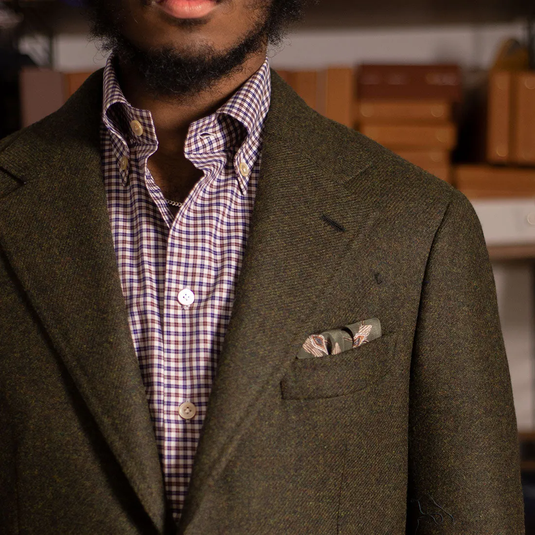 x Sartoria Carrara: Sport coat in forest green Abraham Moon lambswool twill 12/13oz