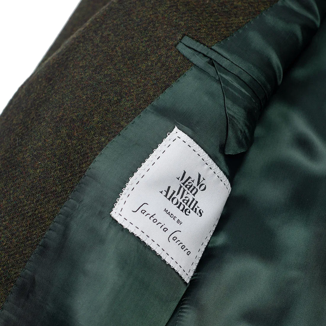x Sartoria Carrara: Sport coat in forest green Abraham Moon lambswool twill 12/13oz
