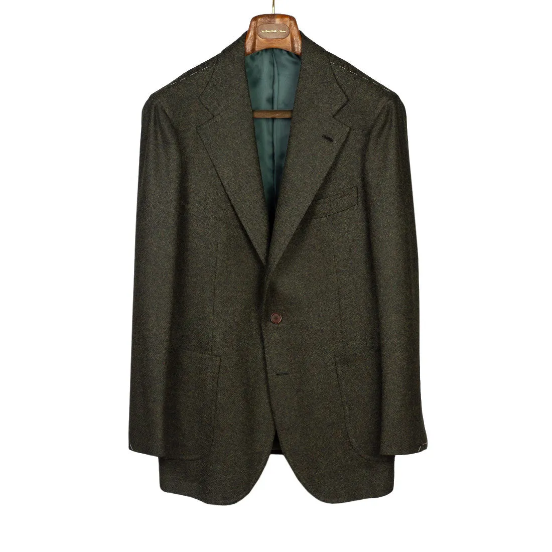 x Sartoria Carrara: Sport coat in forest green Abraham Moon lambswool twill 12/13oz