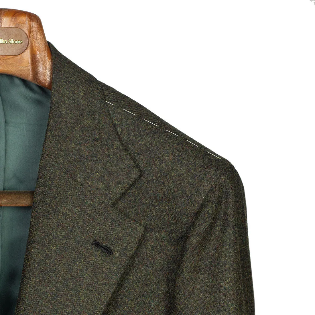 x Sartoria Carrara: Sport coat in forest green Abraham Moon lambswool twill 12/13oz
